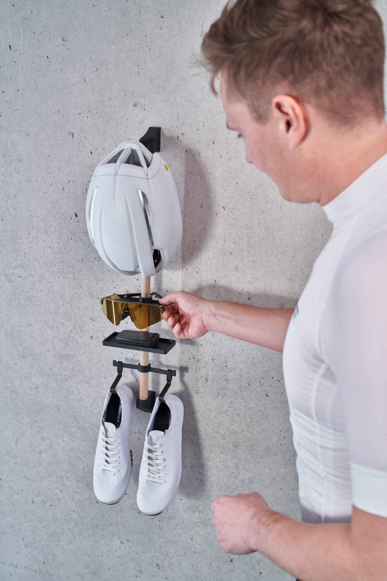 Gear Rack Bundle, 3D-Druck Technologie, Wandhalterung für Helm, Sonnenbrille, Fahrradcomputer und Schuhe, Radfahrer Geschenk - Consequential