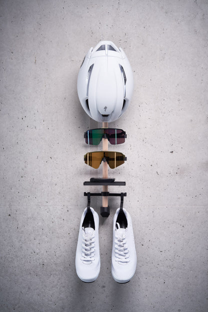 Bike Gear Rack, 3D Printing Technology, Wall Mount for Helmet, Sunglasses, Bike Computer and Shoes, Cyclist Gift