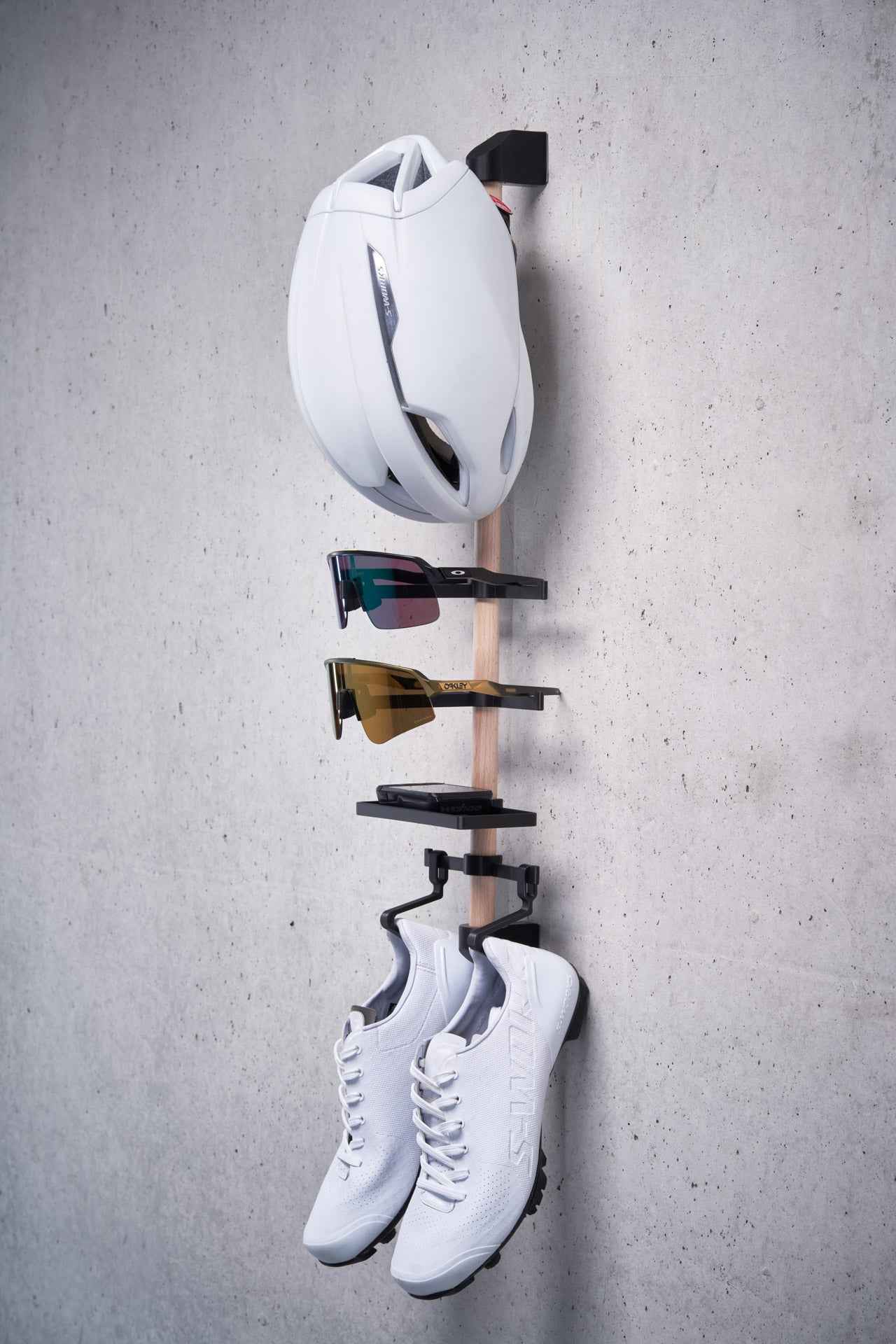 pearl fahrradcomputer Bike Gear Rack, 3D Printing Technology, Wall Mount for Helmet, Sunglasses, Bike Computer, and Shoes, Gift for Cyclists