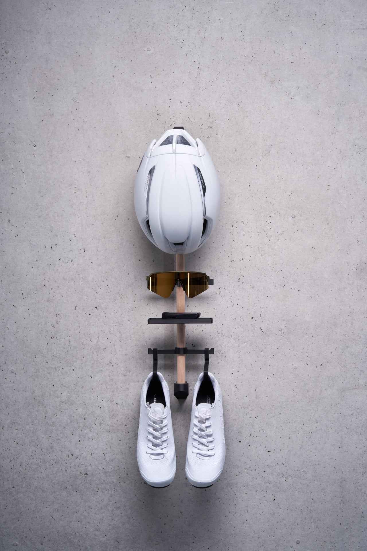 Bike Gear Rack, 3D-Druck Technologie, Wandhalterung für Helm, Sonnenbrille, Fahrradcomputer und Schuhe, Radfahrer Geschenk - Gear Rack