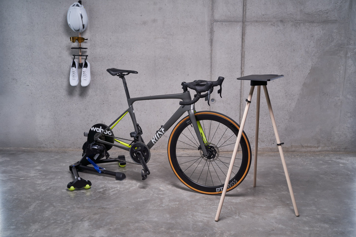 Indoor Bike Trainer Laptop Holder incl. Wooden Legs, 3D Printing Technology, Perfect for Zwift