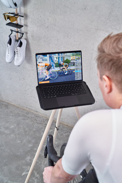 Indoor Bike Trainer Laptop Holder incl. Wooden Legs, 3D Printing Technology, Perfect for Zwift