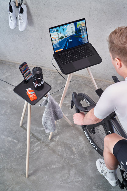 Indoor Bike Trainer Laptop Holder incl. Wooden Legs, 3D Printing Technology, Perfect for Zwift