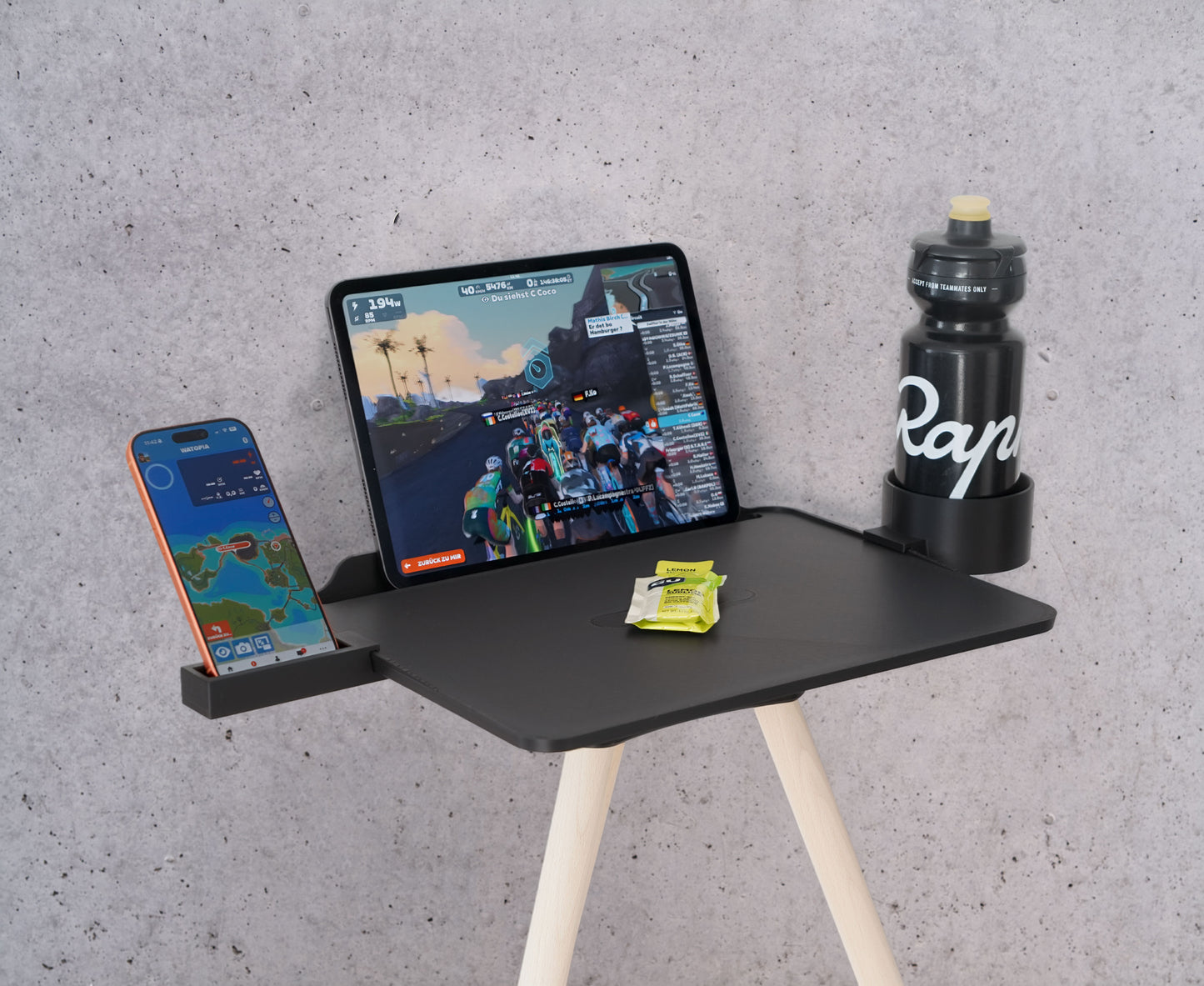 Zwift Bike Trainer Laptop & Tablet Stand inkl. Holzbeine, 3D-Druck Technologie, Perfekt für Zwift, Fahrradfan Geschenk
